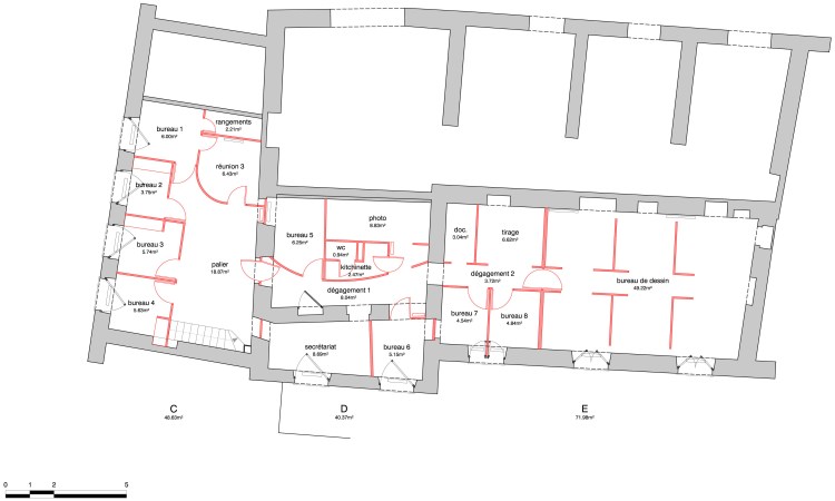 r+1 / démolitions (en rouge)